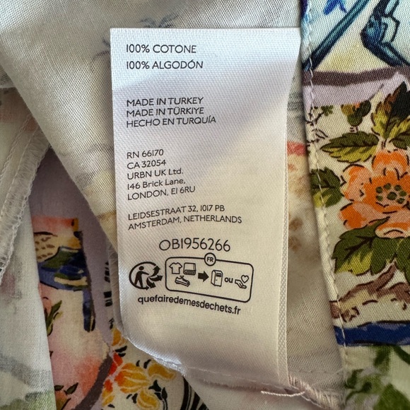 Anthropologie The Pollie Swing Tunic Button Down Floral Mini Dress Size Small - Picture 8 of 10